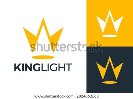 simple abstract spotlight king crown logo vector design