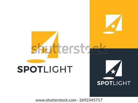 simple abstract spotlight star logo vector design	
