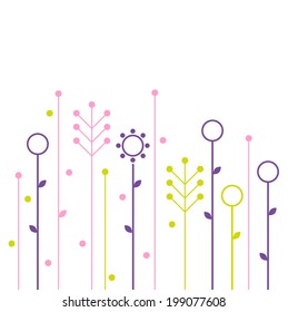 Simple abstract spring flowers design 