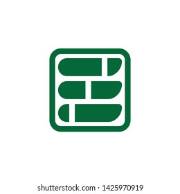 simple abstract square geometric logo vector