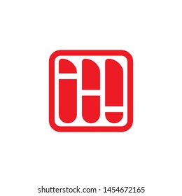 simple abstract square geometric logo vector