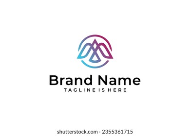 simple abstract style bird vector logo