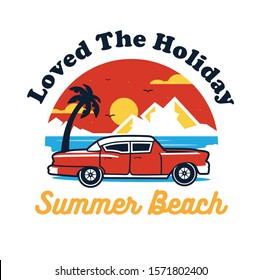 simple abstract summer beach logo design template