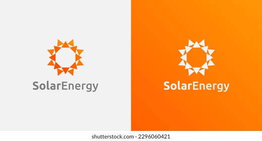 Simple abstract sun logo design. Sun vector logo for solar energy business or company. Solar energy logo symbol.