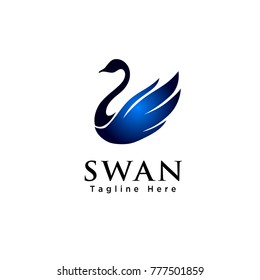 simple Abstract swan logo