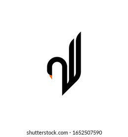 simple abstract swan logo template