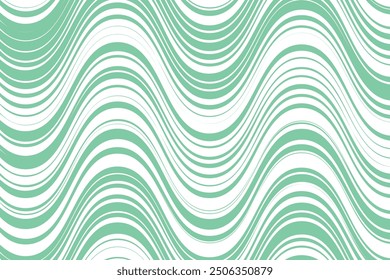 simple abstract sweet lite fest color vertical thin to thick smooth zig zag line pattern a green background with a pattern of waves in white and green