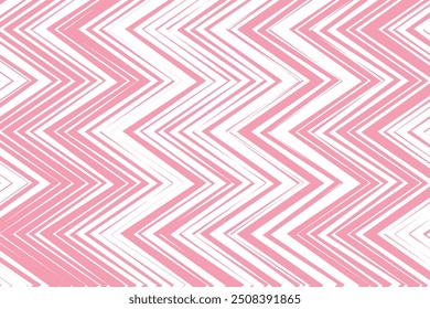  simples abstrato doce lite cor rosa vertical fino a espesso zigue padrão de linha listras cor-de-rosa e branco em um fundo rosa