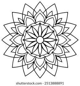Einfaches abstraktes wirbelndes Mandala Design