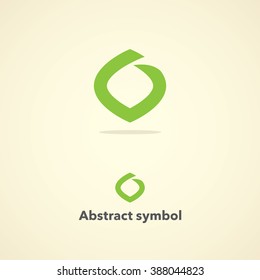 Simple abstract symbol. Letter O stylized symbol.