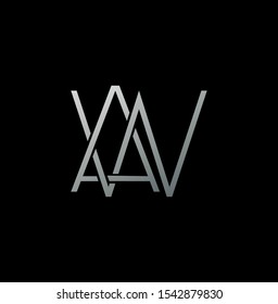 Simple Abstract Techno Line  Letter A,W, AW  logo icon. Creative vector logo icon design  concept  for business or company identity. 