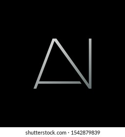 Simple Abstract Techno Line  Letter A,N, AN logo icon. Creative vector logo icon design  concept  for business or company identity. 
