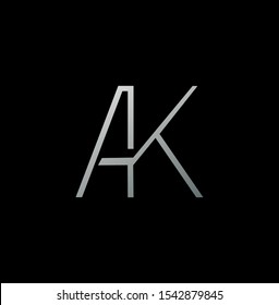 Simple Abstract Techno Line  Letter A,K AK logo icon. Creative vector logo icon design  concept  for business or company identity. 