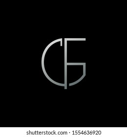 Simple Abstract Techno Line  Letter G,F, GF logo icon. Creative vector logo icon design  concept  for business or company identity. 
