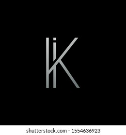 Simple Abstract Techno Line  Letter I, K, KI, IK logo icon. Creative vector logo icon design  concept  for business or company identity. 