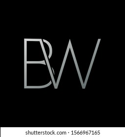Simple Abstract Techno Line  Letter B, W, BW,  WB logo icon. Creative vector logo icon design  concept  for business or company identity.