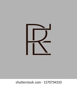 Simple Abstract Techno Line  Letter R, E, RE, ER logo icon. Creative vector logo icon design  concept  for business or company identity.