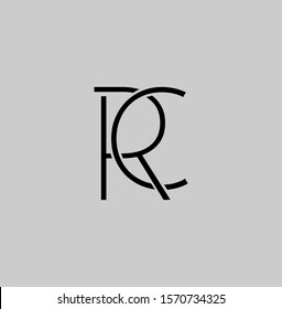 Simple Abstract Techno Line  Letter R, C, RC,  CR logo icon. Creative vector logo icon design  concept  for business or company identity.