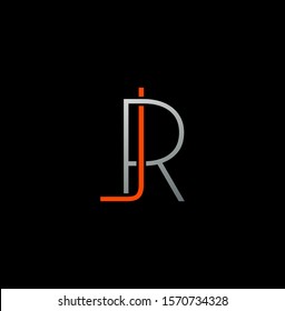 Simple Abstract Techno Line  Letter R, J, RJ, JR logo icon. Creative vector logo icon design  concept  for business or company identity.