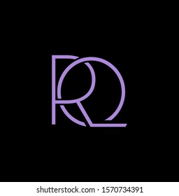 Simple Abstract Techno Line  Letter R, Q, RQ, QR logo icon. Creative vector logo icon design  concept  for business or company identity.