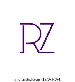Simple Abstract Techno Line  Letter R, Z, RZ, ZR logo icon. Creative vector logo icon design  concept  for business or company identity.