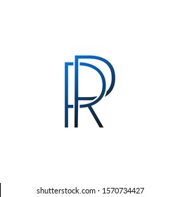 Simple Abstract Techno Line  Letter R, P, RP, PR logo icon. Creative vector logo icon design  concept  for business or company identity.