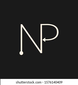 Simple Abstract   Techno Line  Letter N, P, NP,  PN logo icon. Creative vector logo icon design  concept  for initial, business or company identity.
