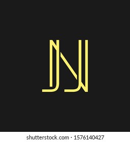 Simple Abstract   Techno Line  Letter N, J, NJ,  JN logo icon. Creative vector logo icon design  concept for initial, business or company identity.