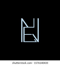 Simple Abstract   Techno Line  Letter N, E,  NE, EN logo icon. Creative vector logo icon design  concept for initial, business or company identity.