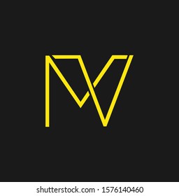 Simple Abstract   Techno Line  Letter M, V, MV,  VM logo icon. Creative vector logo icon design  concept for initial, business or company identity.