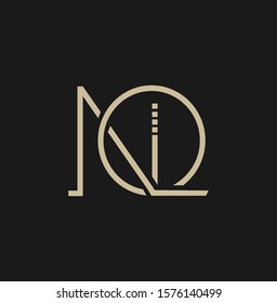 Simple Abstract   Techno Line  Letter N, Q, NQ,  QN logo icon. Creative vector logo icon design  concept  for initial, business or company identity.