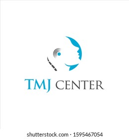 simple abstract Temporomandibular Joint logo design template, human head or face vector