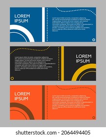 Simple abstract text card design template set. Web banner design. Social media cover design template. Vector design