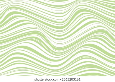simple abstract thin to thick marzipan mint color wavy distort line pattern a green background with a pattern of lines in white and green