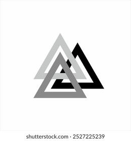 Simple abstract three triangle logo design.