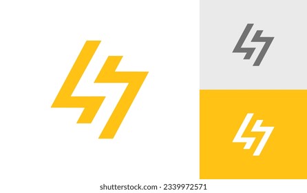 Simple abstract thunderbolt logo design