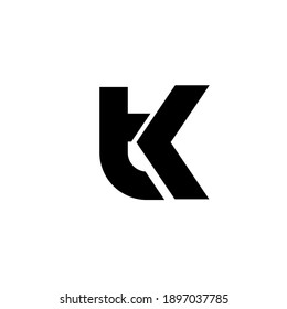 simple abstract tk tl monogram logo flat illustration vector design
