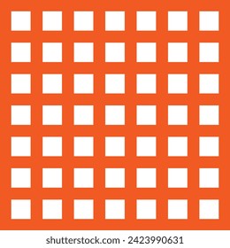 einfache abstrakte Tomate-Orange, kleines quadratisches Muster auf weißem Hintergrund
