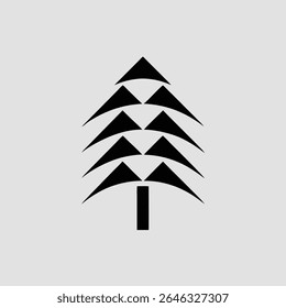 Simple abstract tree illustration with transparent background for design
