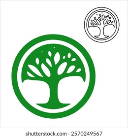 simple abstract tree symbol icon vector