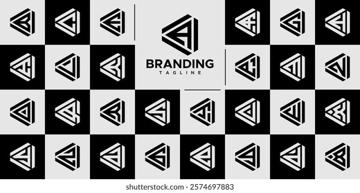 Simple abstract triangle letter A-Z logo set