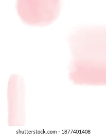 Simple Abstract Vecotr Layout with Pastle Pink Stains Isolated on a White Background. Watercolor Style Stripes and Circles.