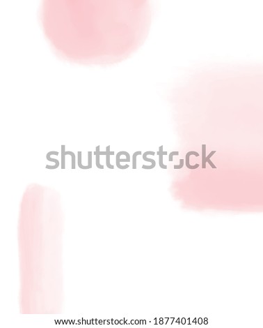 Simple Abstract Vecotr Layout with Pastle Pink Stains Isolated on a White Background. Watercolor Style Stripes and Circles.