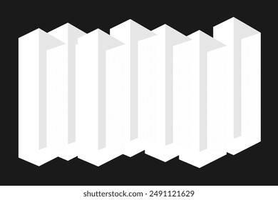 Simple abstract vector background, white shape on black background.