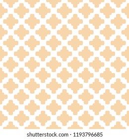 Simple abstract vector geometric seamless pattern in pastel colors, yellow and white. Texture with square shapes, crosses. Rustic style background. Repeat design for decor, wallpapers, fabric, covers