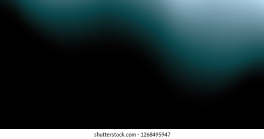 Simple Abstract Vector Illustration. Delicate Liquid Design. Black Background. Bright Blue Wave. Banner Layout Without Text.