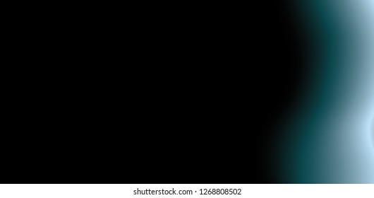 Simple Abstract Vector Illustration. Delicate Liquid Design. Black Background. Bright Blue Wave. Banner Layout Without Text.