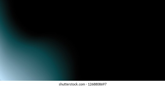 Simple Abstract Vector Illustration. Delicate Liquid Design. Black Background. Bright Blue Wave. Banner Layout Without Text.