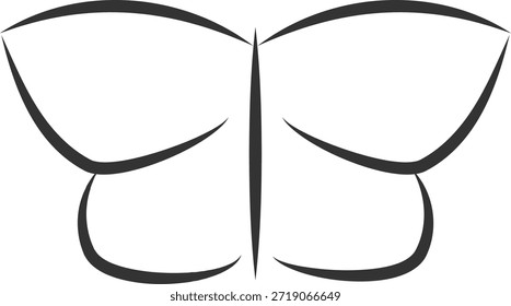 Simple Abstract Vector Line Art Butterfly