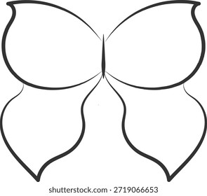 Borboleta de arte de linha de vetor abstrata simples